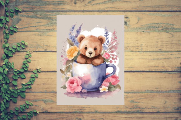 A Bear Baby in Mug Around Watercolor Review for Real Embroidery Projects