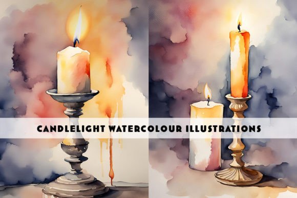 Burning Candles Watercolour Duo: A Designer’s Review for Branding & Marketing Use