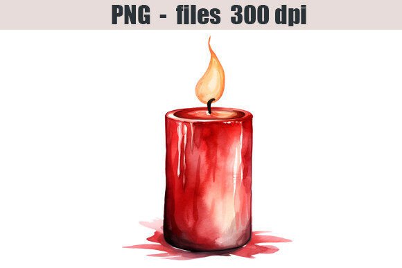 Candle Watercolor Clipart for Illustrations & Digital Product Sellers