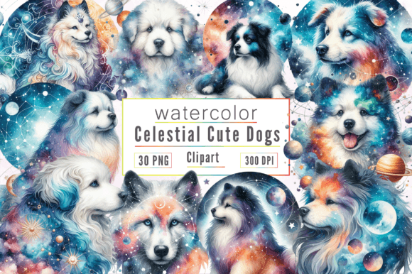 Celestial Dog Watercolor Clipart Bundle: A Designer’s Review for Real Client Projects