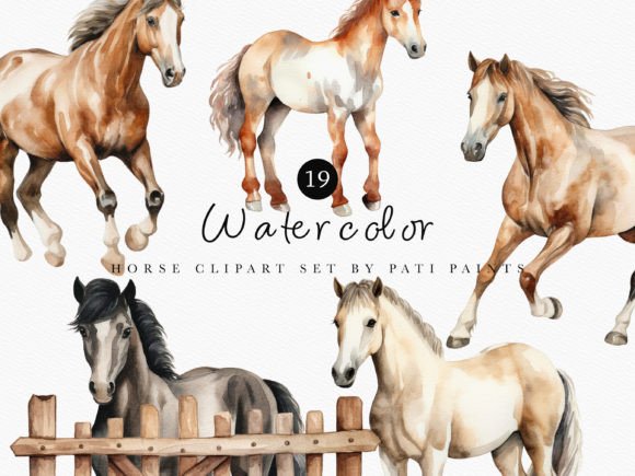 Cute Horse Clipart for Illustrations & Digital Product Sellers