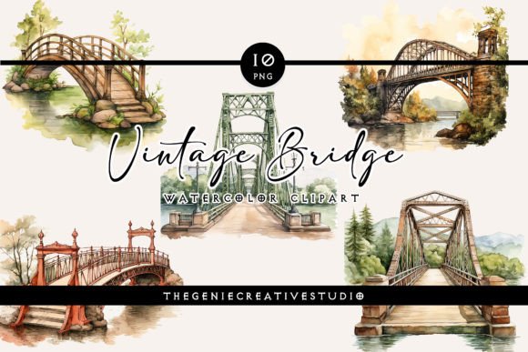 Evaluating Watercolor Vintage Bridge PNG Clipart for Local Branding and Packaging