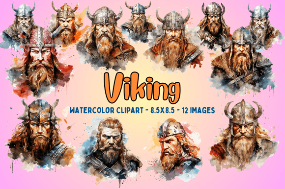 Viking Watercolor Clipart: A Fresh Illustration Bundle for Brand Storytelling