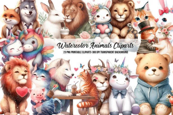 Watercolor Animals on Swings Illustrations: A Playful, Artistic Design Asset for Blogs and Digital Content