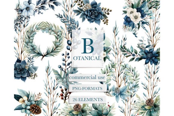 Watercolor Blue Botanical Clipart Review for Real Embroidery Use