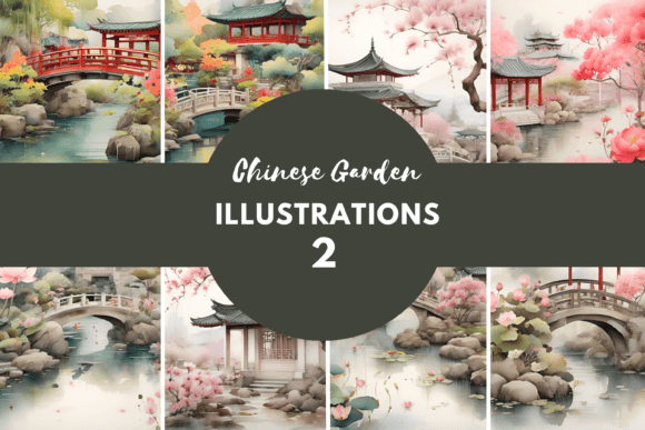 Watercolor Chinese Garden Illustration: A Craft Designer’s Honest Review