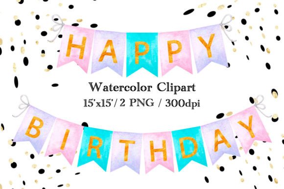 Watercolor Clipart Happy Birthday Illustrations Review