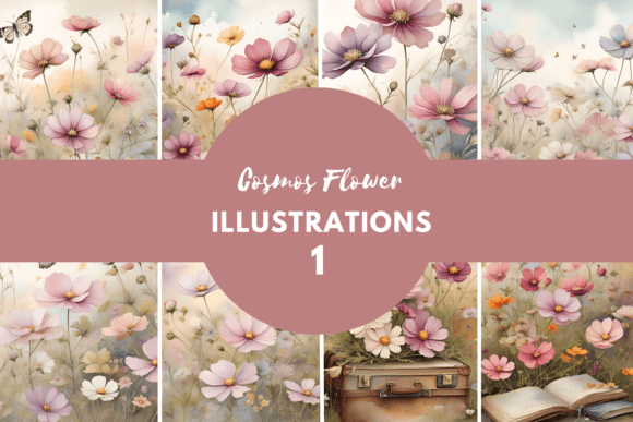 Watercolor Cosmos Flowers Illustration: A Brand Designer’s Review for Marketing & Branding