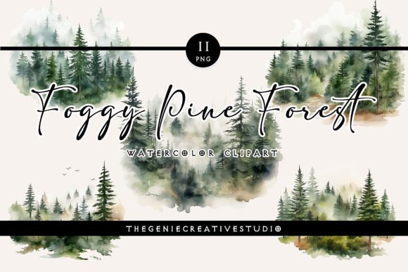 Watercolor Foggy Pine Forest PNG Clipart: A Visual Designer’s Review for Real Content Publishing