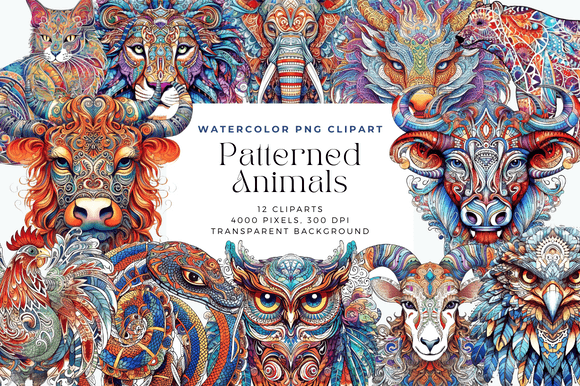 Watercolor Patterned Animal Illustrations: A Brand Designer’s Take for Local Business Visuals