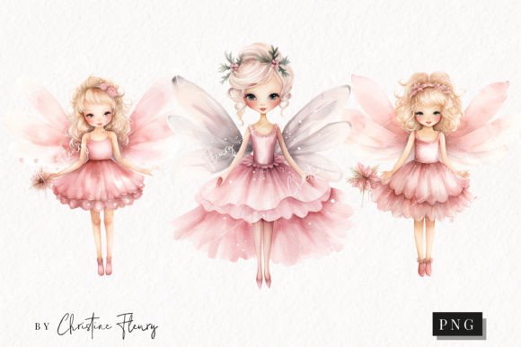 Watercolor Pink Fairies Clipart Fairy: A Dreamy Illustration for Soft, Feminine Blog Design