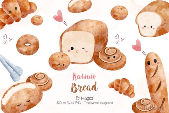 Watercolor Set of Bread: A Fresh Illustration for Lifestyle Blogging and Editorial Design