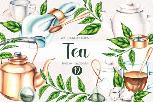 Watercolor Tea Illustrations for Editorial Design